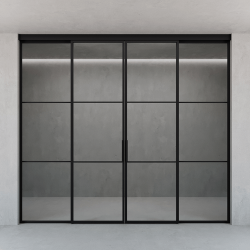 Раздвижная перегородка с бесцветным стеклом CHAIROVIA 300 х 260 см