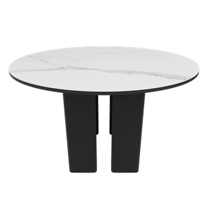 Обеденный стол BOGDIS белый мрамор/черный, D120 см