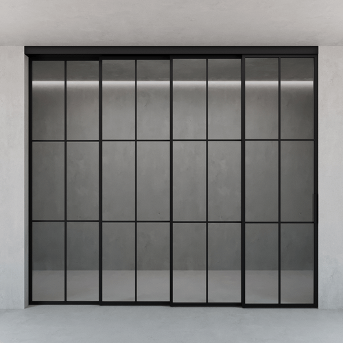 Каскадная перегородка с бесцветным стеклом BORKUMA 240 х 260 см