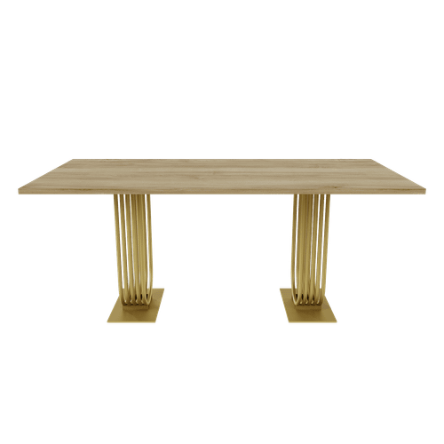 Обеденный стол ARFEO Duo орех/золотой, 180 х 90 см