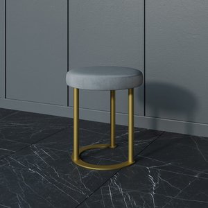 Пуф HORSIX 38 х 38 см, серое сиденье/золотой