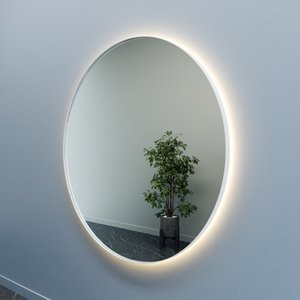 Зеркало в белой раме c теплой подсветкой, RAUNTEL XL LED, 150 см