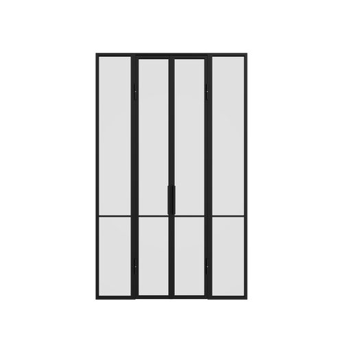 Распашная перегородка с бесцветным стеклом DIRONTA Slim 160 х 260 см