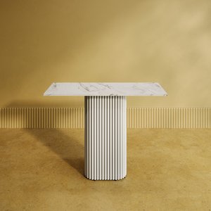 Консоль TRUBIS 100 х 35 см, белый мрамор/белый