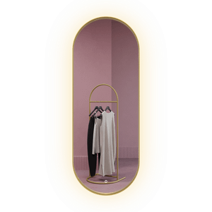 Зеркало в золотой раме с подсветкой 3 в 1, NOLVIS M LED, 136 x 51 см