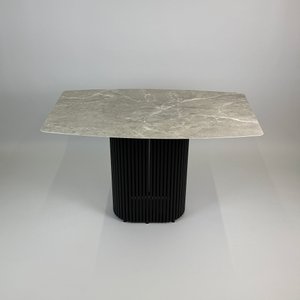 Обеденный стол TRUBIS Wood+Glass с фотопечатью под мрамор, 120 х 71.5 см