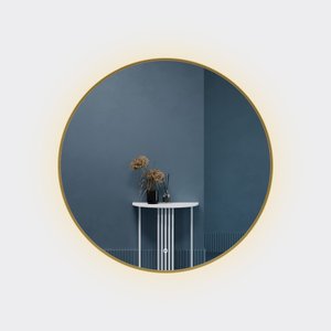 Зеркало в золотой раме c подсветкой 3 в 1, RAUNTEL L LED, 100 см