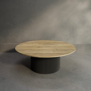 Журнальный столик TRUBIS Wood M D120 см, орех/черный