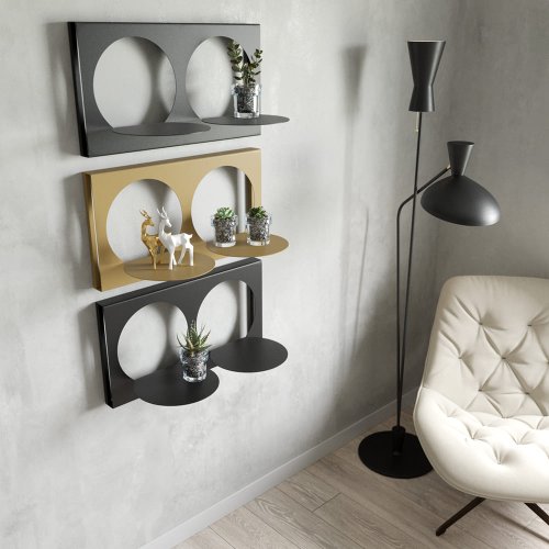 Полка GNUTUM черная, 64 x 34 см