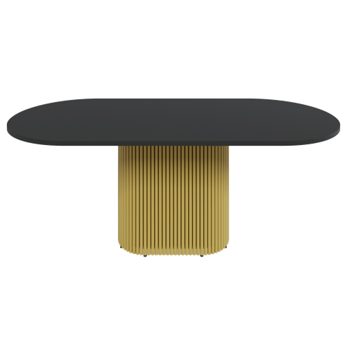 Обеденный стол TRUBIS Wood Oval 200 х 90 см, черный/золотой