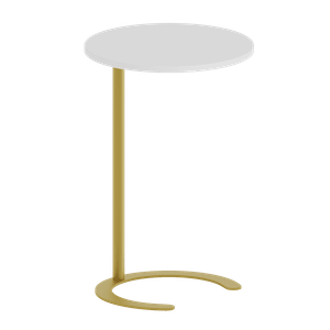 Журнальный столик HORSIX Wood 40 х 40 см, белый/золотой