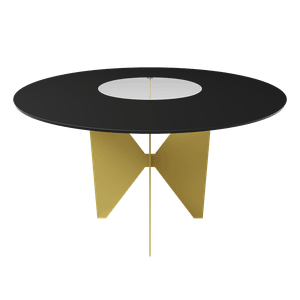 Обеденный стол FARFETTO с фотопечатью/золотой D120 см