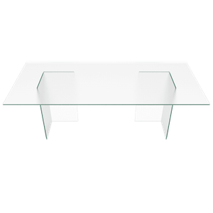 Обеденный стол BAAKIS 200 х 90 см, матовое стекло