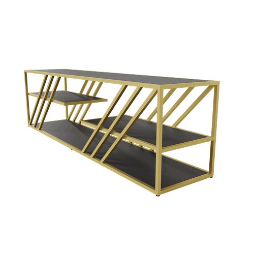 Тумба LATTISO черный/золотой, 194.2 х 43.2 см