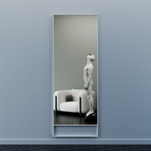 Зеркало в белой раме HALFEO Slim Leg, 220 х 80 см