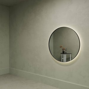 Зеркало в черной раме c подсветкой 3 в 1, RAUNTEL L LED, 100 см