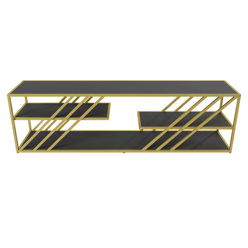 Тумба LATTISO черный/золотой, 194.2 х 43.2 см