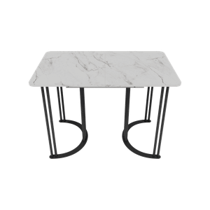 Обеденный раздвижной стол VIOLUR 110/140 х 70 см, белый мрамор/черный