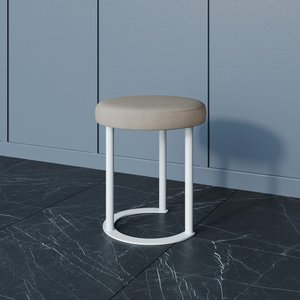 Пуф HORSIX 38 х 38 см, бежевое сиденье/белый