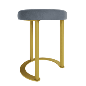 Пуф HORSIX 38 х 38 см, серое сиденье/золотой