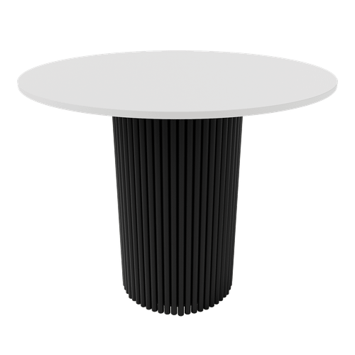 Обеденный стол TRUBIS Wood L D90 см, белый/черный