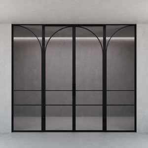 Распашная перегородка с осветленным стеклом FLYIOT