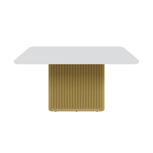 Обеденный стол TRUBIS Wood Rectangle 160 х 80 см, белый/золотой