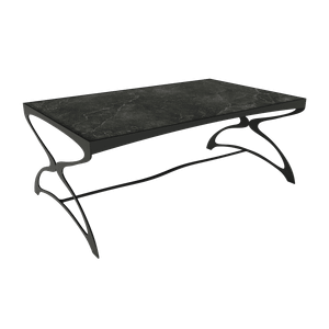 Журнальный стол ZINGEROSO Glass 102 х 62 см, темный мрамор/черный